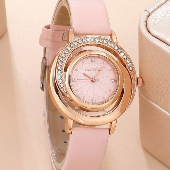 💕NEW Sparkling Bling Crystal Rhinestone 5PCS Luxury Watch Set Earrings N… - Picture 3 of 4